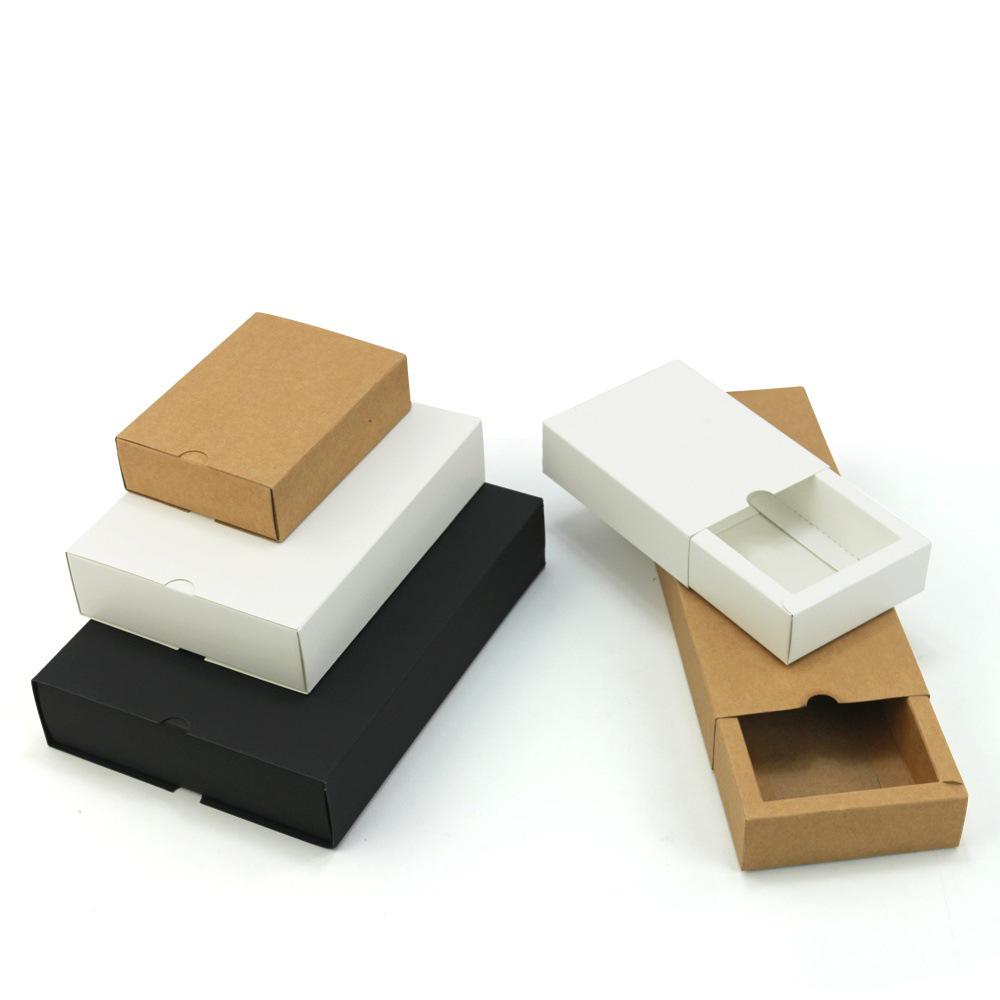 Luxury Gift Packaging for Underwear and Socks - Customizable Kraft Paper and White Cardboard Drawer Box