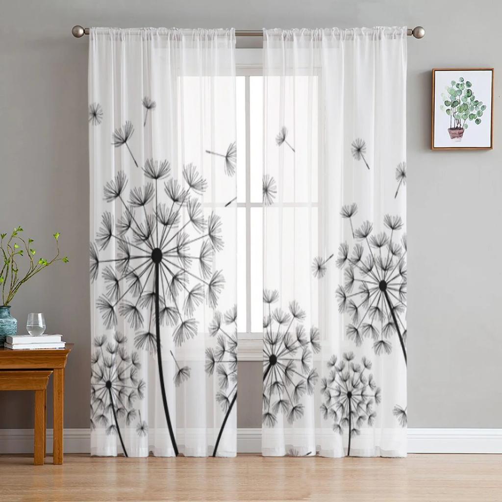 The Plant Design Sheer Curtains Window Curtains for Living Room Bedroom Blinds Kids Room Home Decor