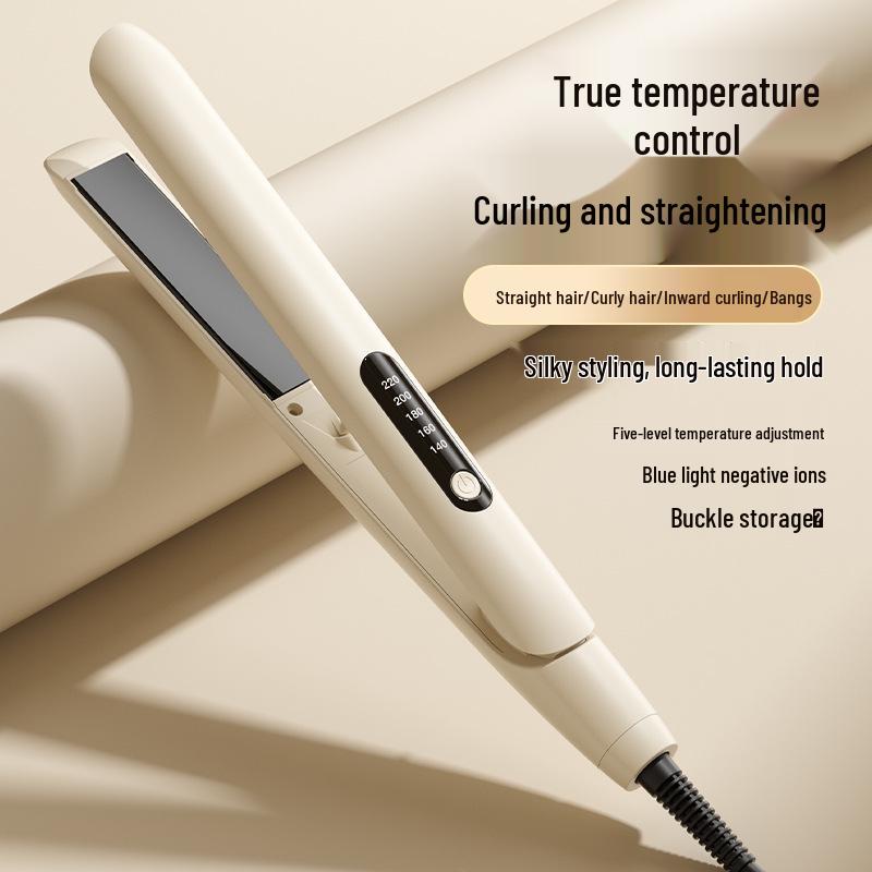 Dual Use Electric Hair Straightener & Curler for Dry/Wet Hair and Bangs