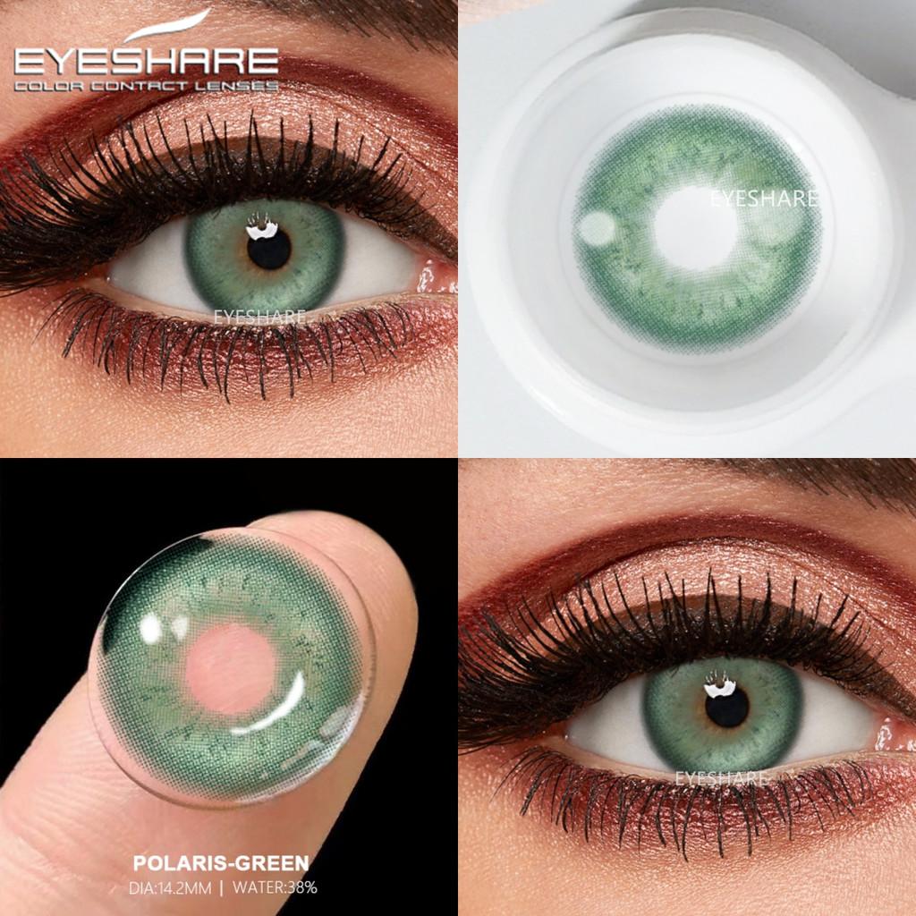 Eyeshare 2 buc = 1 pereche Lentile de contact colorate pentru ochi Ochi albaștri Lentilă de culoare Lentilă roșie Lentilă naturală anuală 14,2 mm
