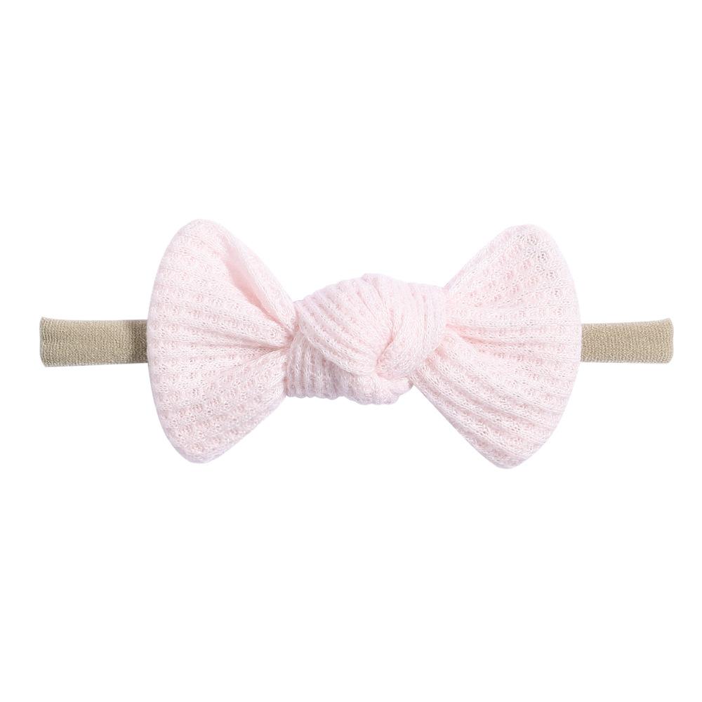 Tie Children'S Bow Headband Solid Color Knitted Waffle Baby Baby Headband Hair Accessories 2526