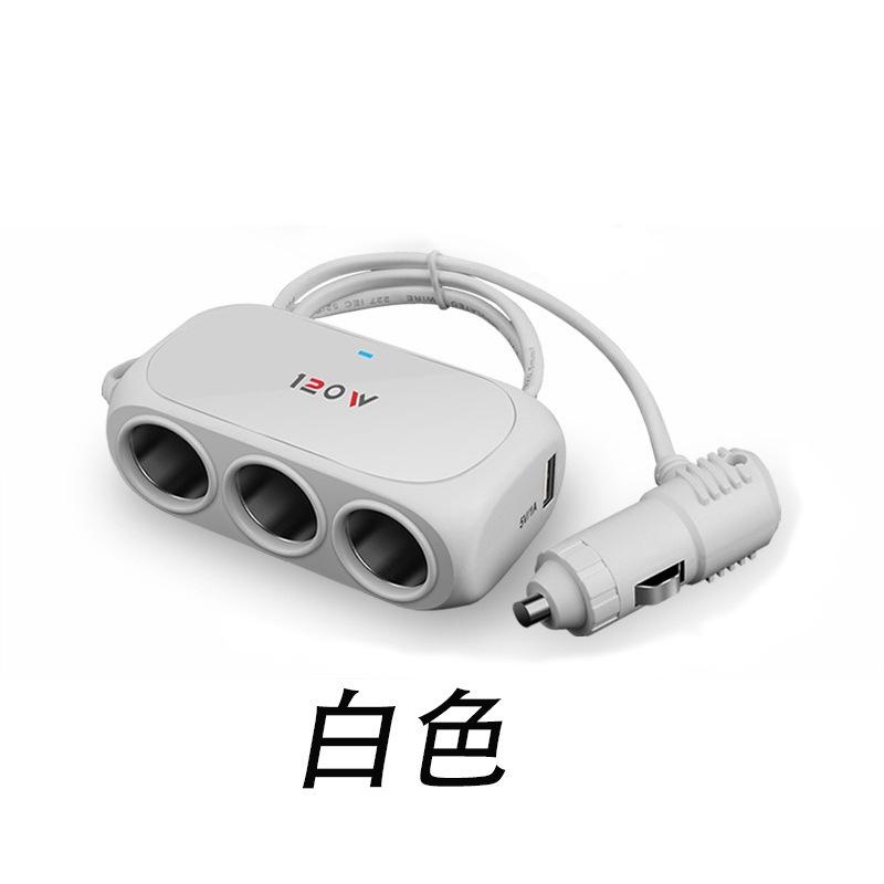 

3 в 1 двойной USB разъем автомобильного прикуривателя адаптер 12 В 24 В разветвитель светодиодный адаптер для быстрой зарядки для IPhone GPS Dashcam белый