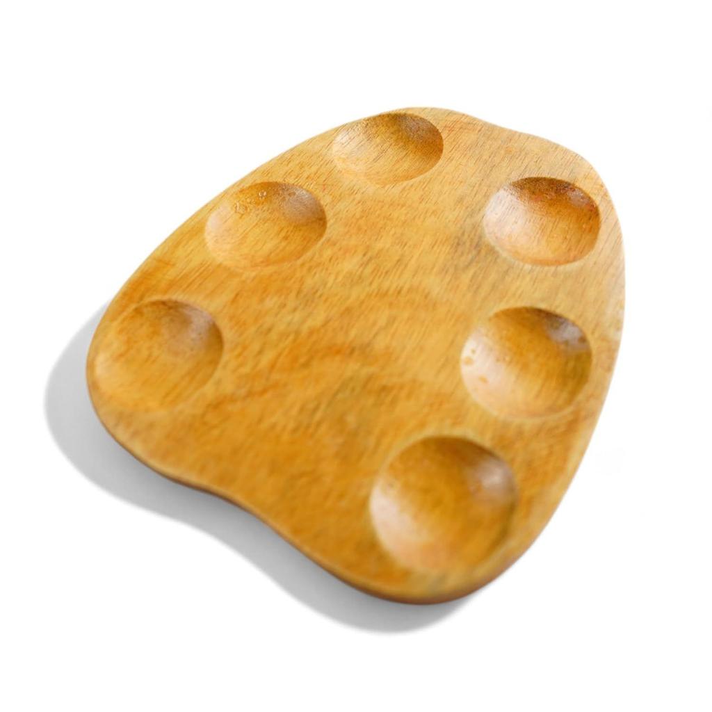 Wooden Painting Palette - Apple Shaped Palette for All Painting and Drawing Purposes (Oil, Watercolour, Acrylic, Gouache) for Kids, Professionals