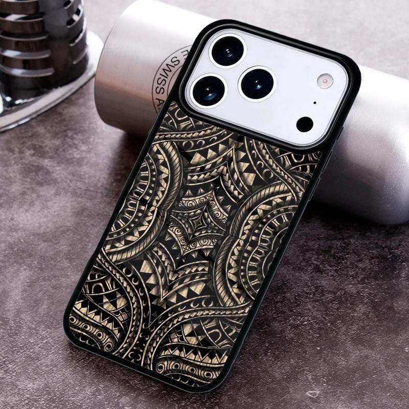 Polynesian  Maori tribal samoan pattern tattoo Phone Case for iPhone 17 16 15 Pro Max Air 14 13 12 11 Plus Shockproof Capa Cover