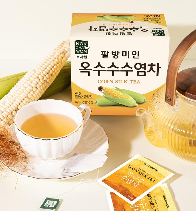 NOKCHAWON Palbangmiin Maisseidentee Teebeutel 50 Stück | Koreanischer Kräutertee