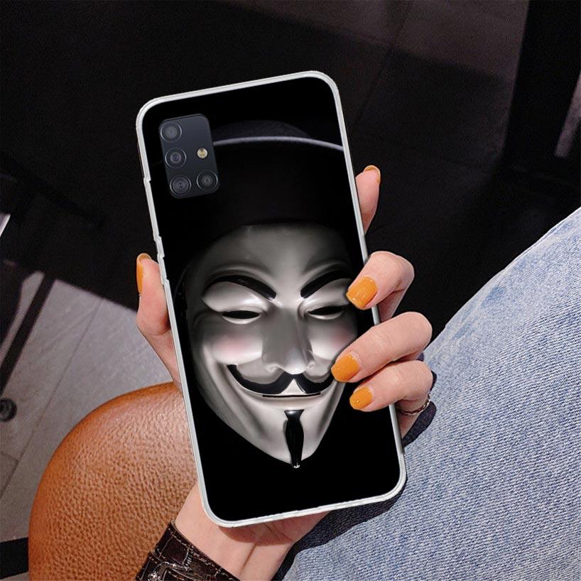 Anonymous V Mask Phone Case For Samsung Galaxy A52 A32 A22 A12 A51 A31 A50S A30S A20S A10S Note 20 Ultra 10 Plus S10 A72 A71 Gal