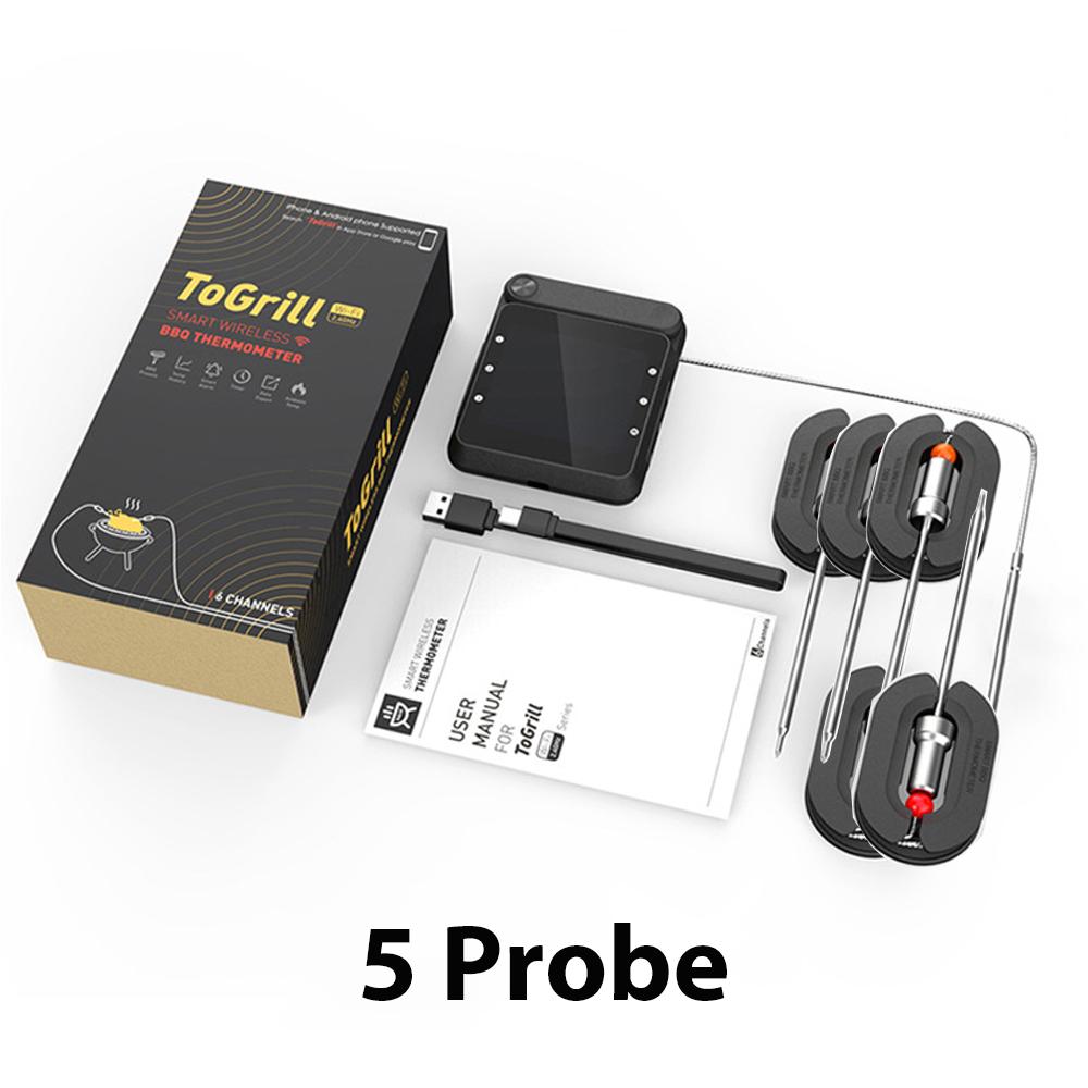 Food Thermometer Probe Digital Wifi Rechargeable Wireless Remote Meat Cooking BBQ for Steak Oven Grill Smoker with Magnet