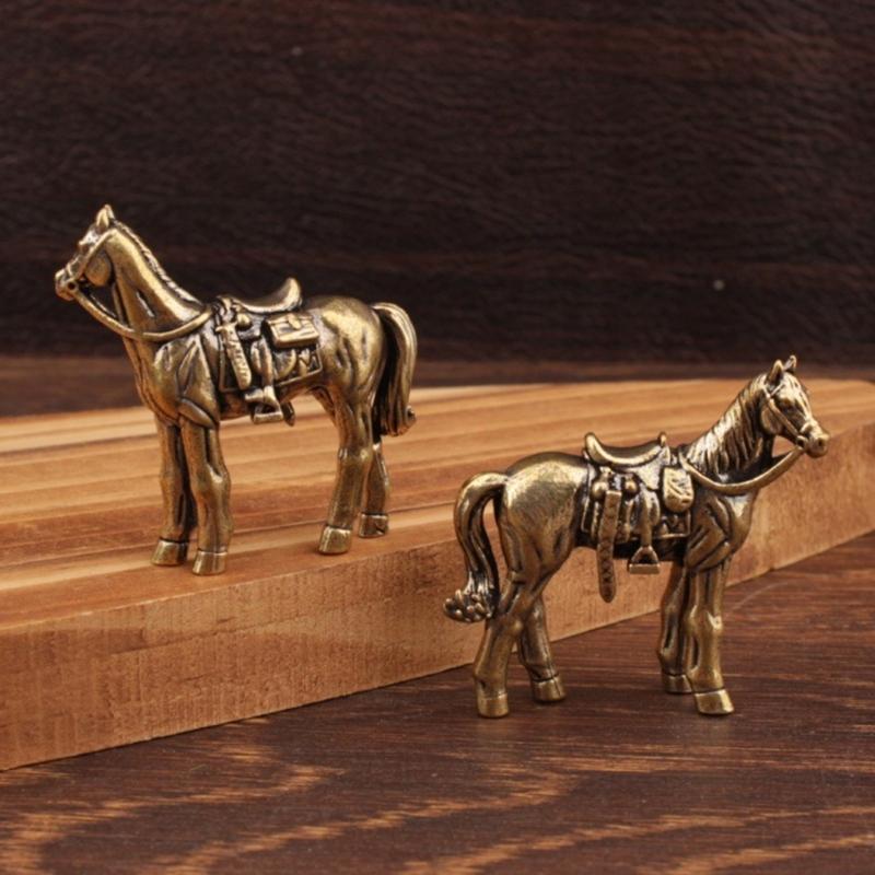 Metal Horse Statue Sculptures Decorative Animal Figurines Tabletop Ornament Symbols Wealth Career Home Decorations