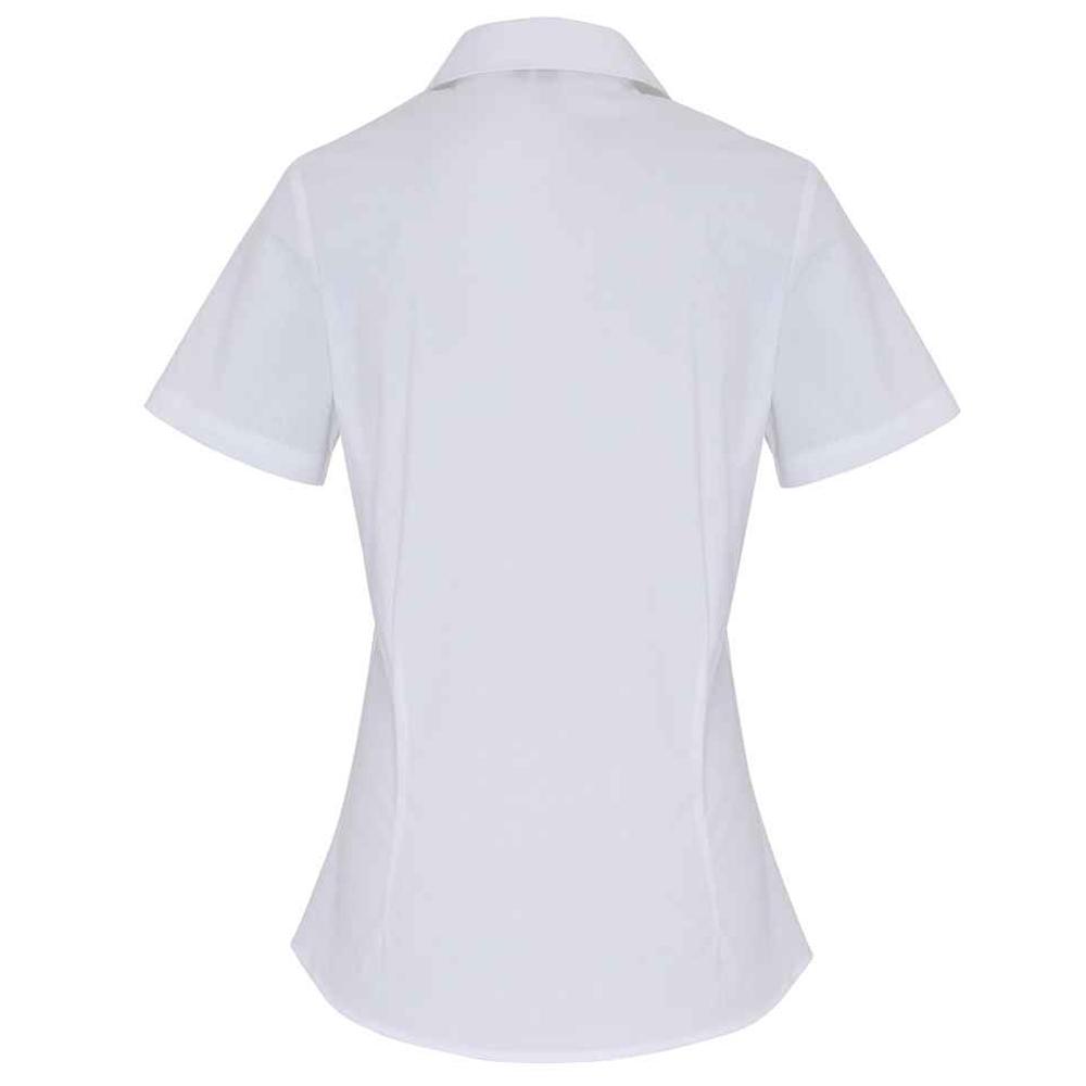 Premier Womens/Ladies Cotton Poplin Stretch Short-Sleeved Shirt