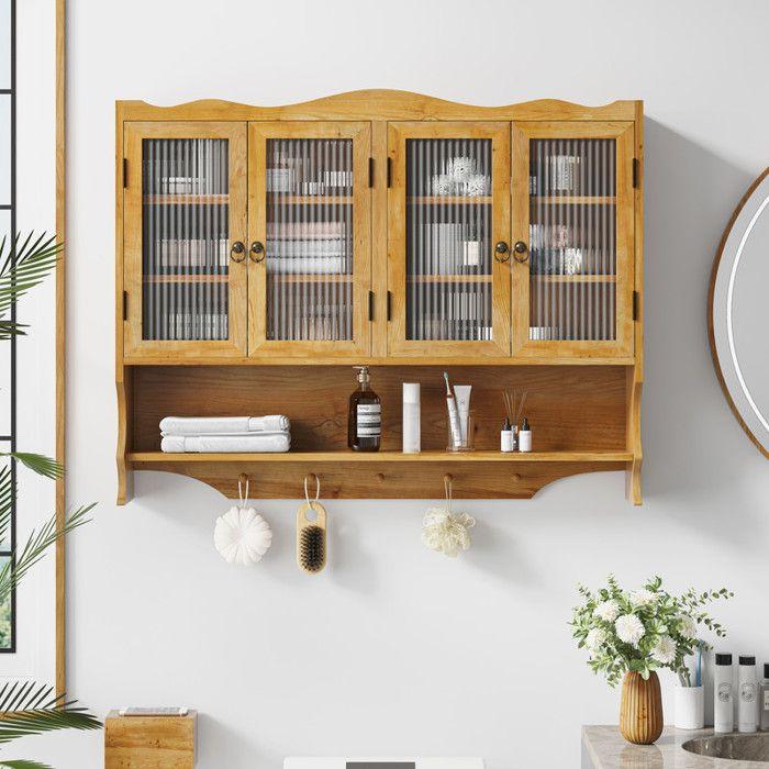 Wandregal - MUVOE - Vintage - 4 Türen - Massivholz - 100 cm Breite