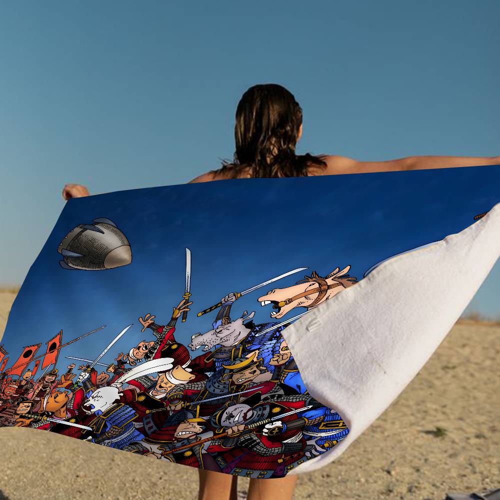 Usagi Yojimbo Microfiber Printed Beach Towel Mountain Climbing Yoga Beach Swimming Running Absorbent Soft Towel