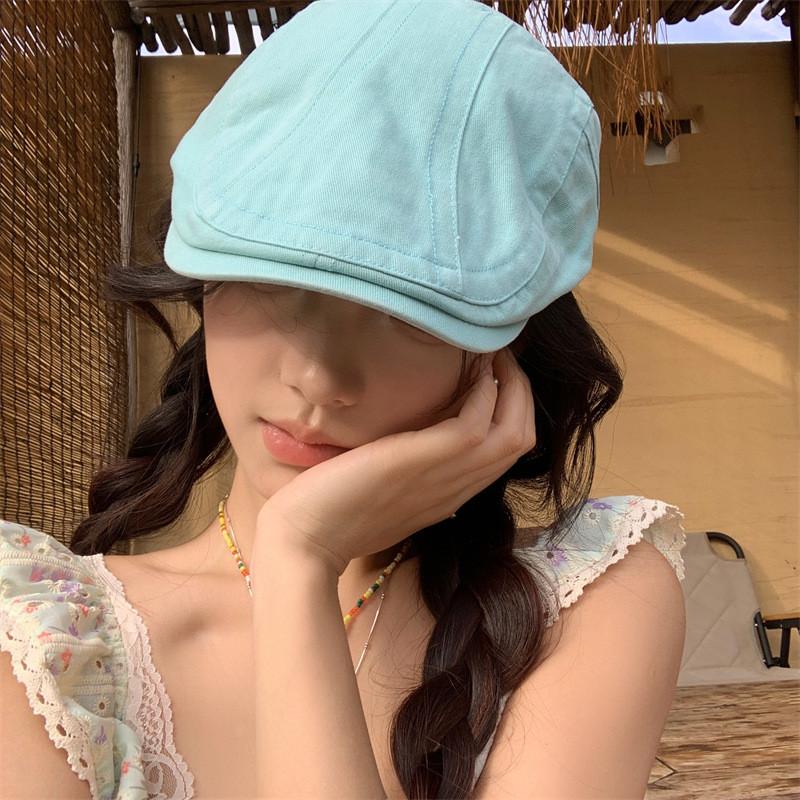 Fashionable Womens Lake Blue Denim Duckbill Cap In Adorable Design Great For Spring And Summer