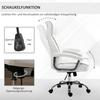 Office Chair, Ergonomic Desk Chair, Height-Adjustable Swivel Chair with Tilt Function, Diamond Pattern, Faux Leather, Padded Executive Chair, White