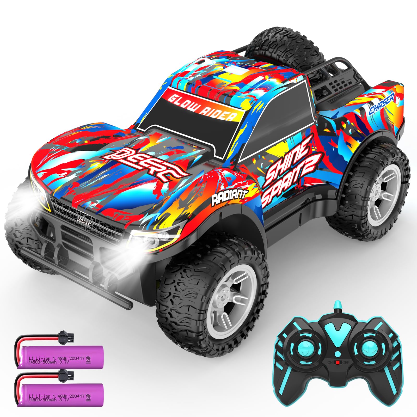 

DEERC RC Off-Road Car for Kids [2025 Upgraded Edition] RC Car Remote Control Toy for Drifting Beginners Rechargeable OutdoorIndoor Use 2.4Ghz LED