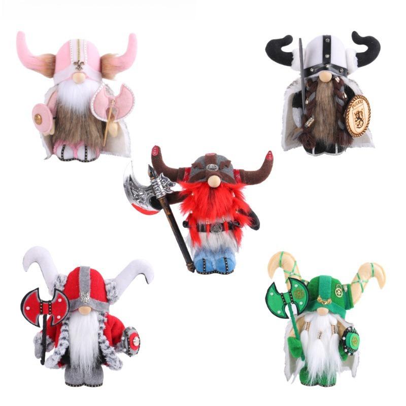 1Pcs Viking Gnome Doll Pirate Rudolf Decoration Figurine Faceless Viking Ornament Family Atmosphere Soft and Cute