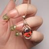 Rich Imitation Garnet Ring Set, Retro Gold-Plated Three-Piece Set.
