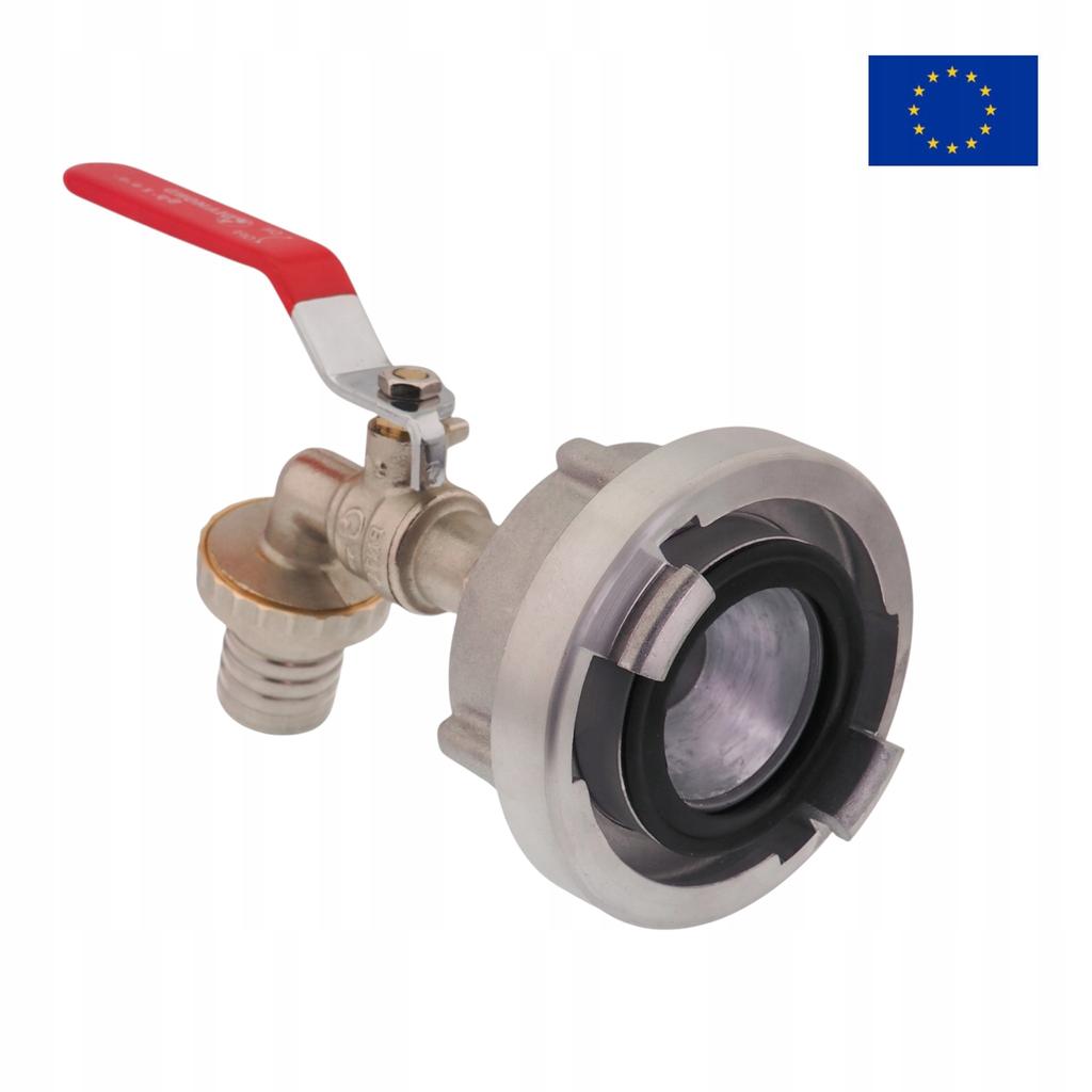 Storz C-52 Hydrant Connector + 1" Ball Valve