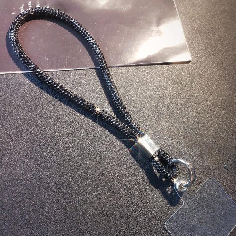 Luxury Glitter Flashy Rhinestone Cell Phone Charm Lanyard For iPhone Samsung Diamond Crystal Phone Wrist Straps Keychain Hanging 1