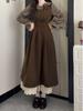 Elegant French Retro Faux Two-Piece Long Sleeve Dress - Women's High-End Slimming Waist-Cinched Autumn Winter 2025 Fashion