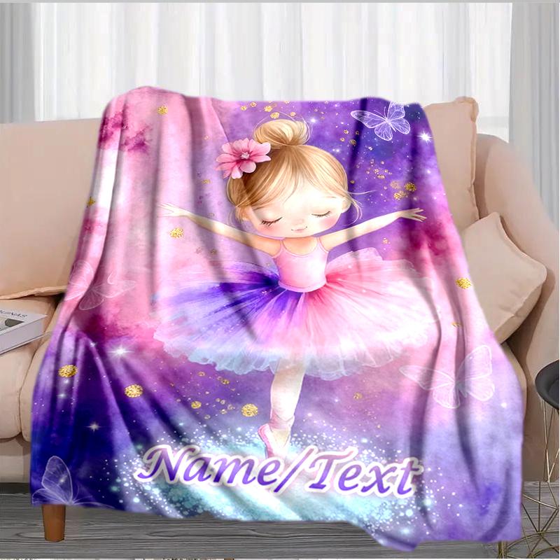 1PC Custom Name Fairy Stars Outdooor Flannel Blankets Throw Blanket All-Season Throw Gift Bedspread for Couch, Bed, Camping Holiday Birthday Gift
