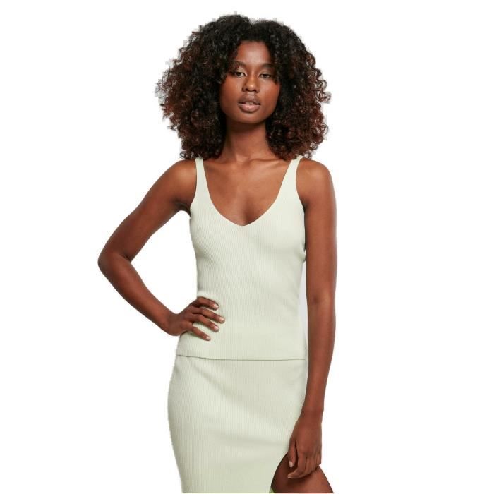 Débardeur en tricot côtelé femme Urban Classics GT - vert clair - sans manche - respirant