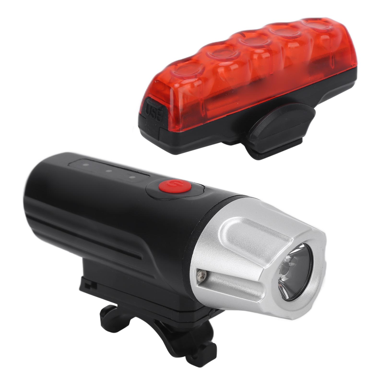 Ultra Bright Bike Light Set USB Rechargeable Bicycle Front Headlight and Back Taillight for Road Mountain Cycling