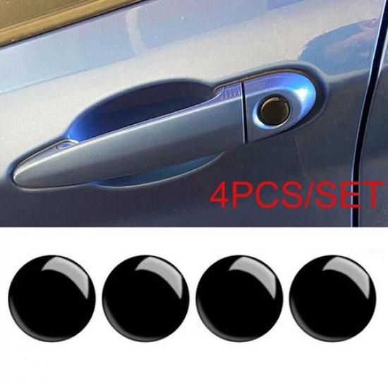 4pcs Black 20mm Car Door Lock Keyhole Protector Stickers Cover Trim Accessories