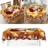 Golden Christmas Santa Claus Tablecloth Christmas Decorations for Home 2026 Xmas Gifts Navidad New Year 2026 Dining Table Cover