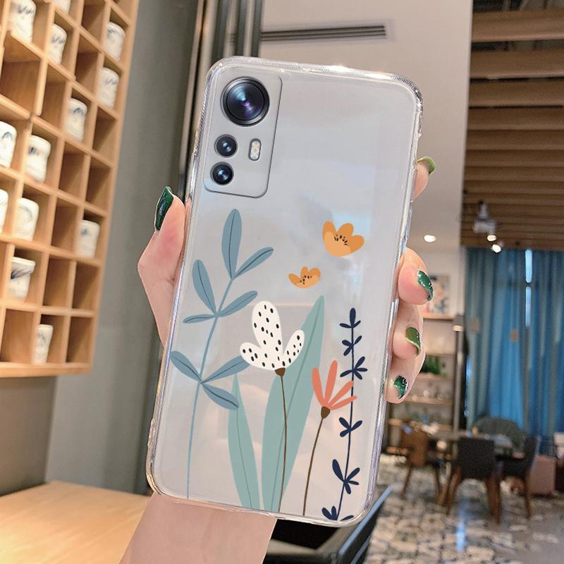 Coque de téléphone en Silicone souple, étui peint avec fleurs et Cactus pour Xiaomi 12 5G 12S 12 Lite 12X Mi 12 Xiaomi 12X