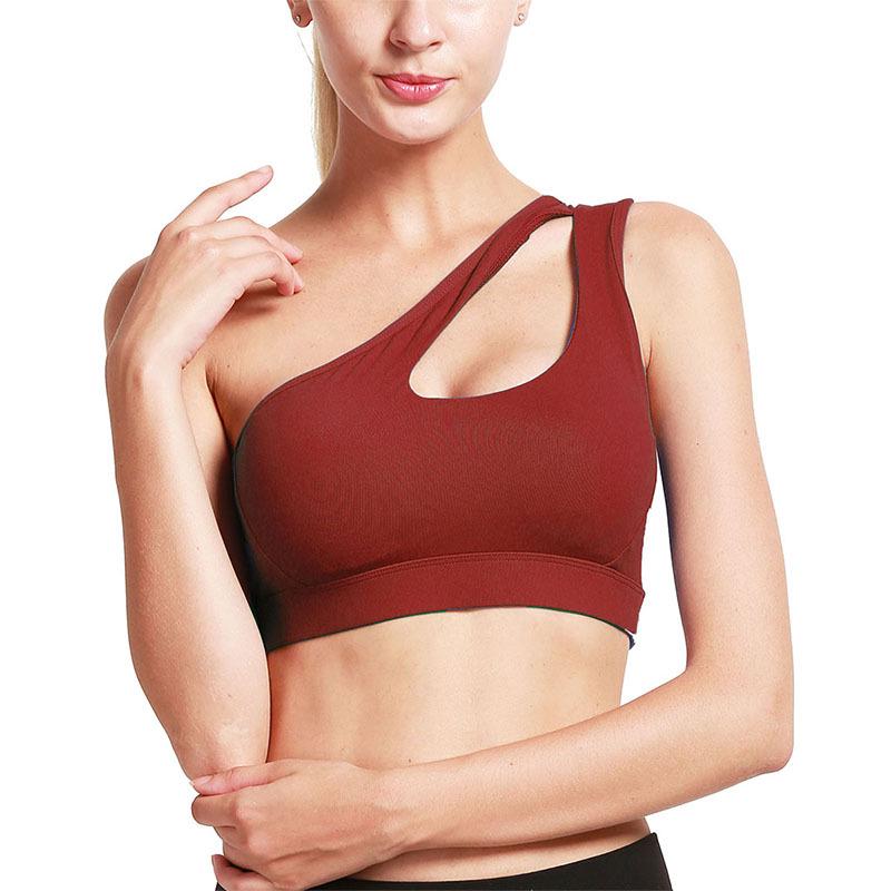 New Shockproof One-Shoulder Sports Bra – Running & Fitness Beautiful Back Design