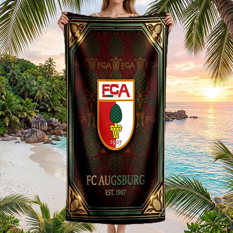 FC Augsburg FC Aufdruck Schnelltrocknendes Strandtuch Mikrofaser Saugfähig Tragbar Reise Schwimmtuch