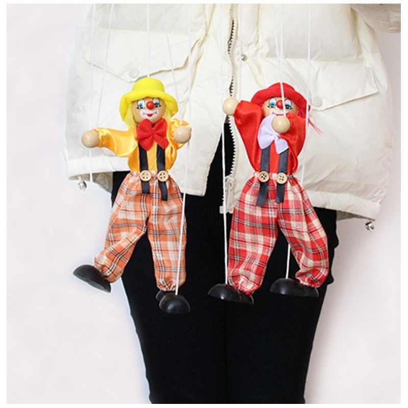 Children Marionette Clowns Shadow Doll Handicrafts Wooden Toys Kids Cute Gift