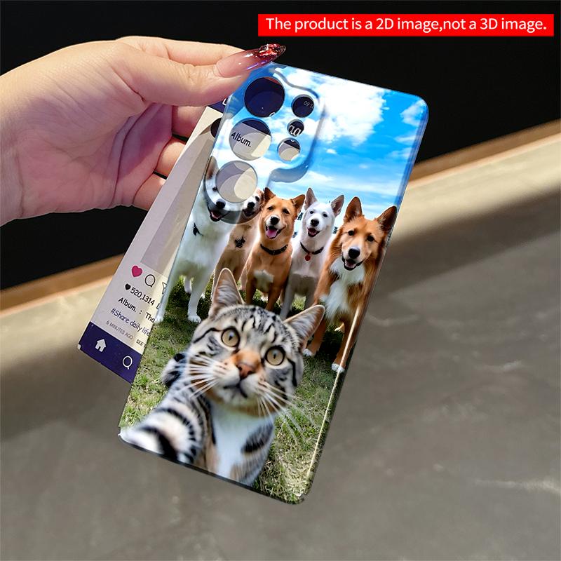 2DFlat Samsung phone case Selfie with Six Dogs and a Tabby Cat Applicable to Galaxy S22 S23 S24 S25ULTRA S26 A12 A13 A14 A15 A16