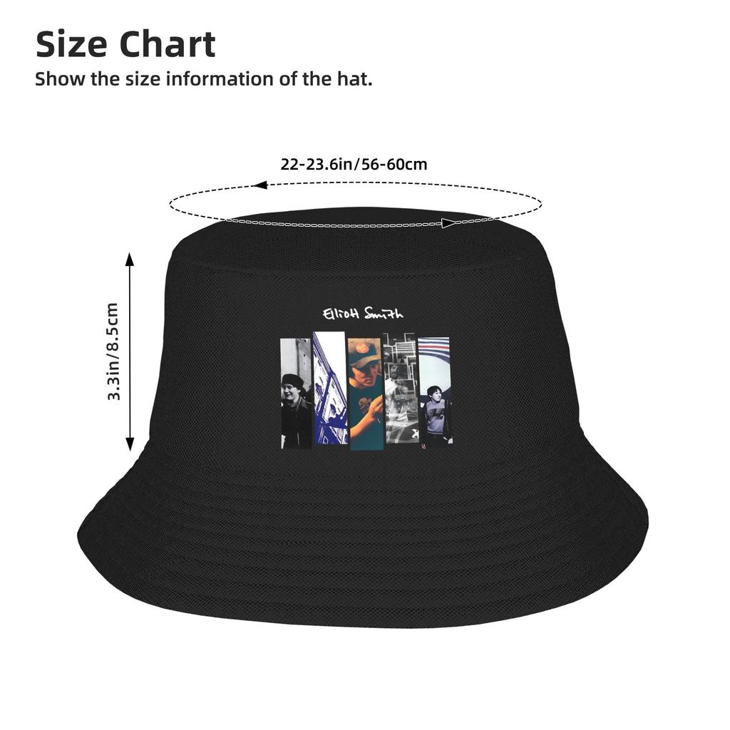 Unisex Elliott Smith Bucket Hat Portable Fisherman Hats Summer Casual Beach Travel Caps Street Style Design Visor Hat