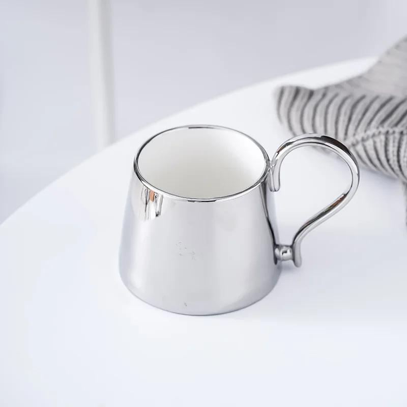 

Гальванизированная легкая роскошная скандинавская кружка керамическая кофейная чашка чашки персонализированные подарки чашка для чая рождественские кружки бесплатная доставка путешествия 201-300ml серебряный