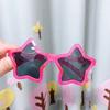 Cool frame, round, new style, transparent glitter, runway-ready, black sunglasses, for boys and girls, five-pointed star design, children's eyewear