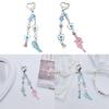 Hollow Flower Pendant Keychain Crystal Star Beaded Keyring Unique Whale Decors  Valentines Day Gift Bag Car Ornament