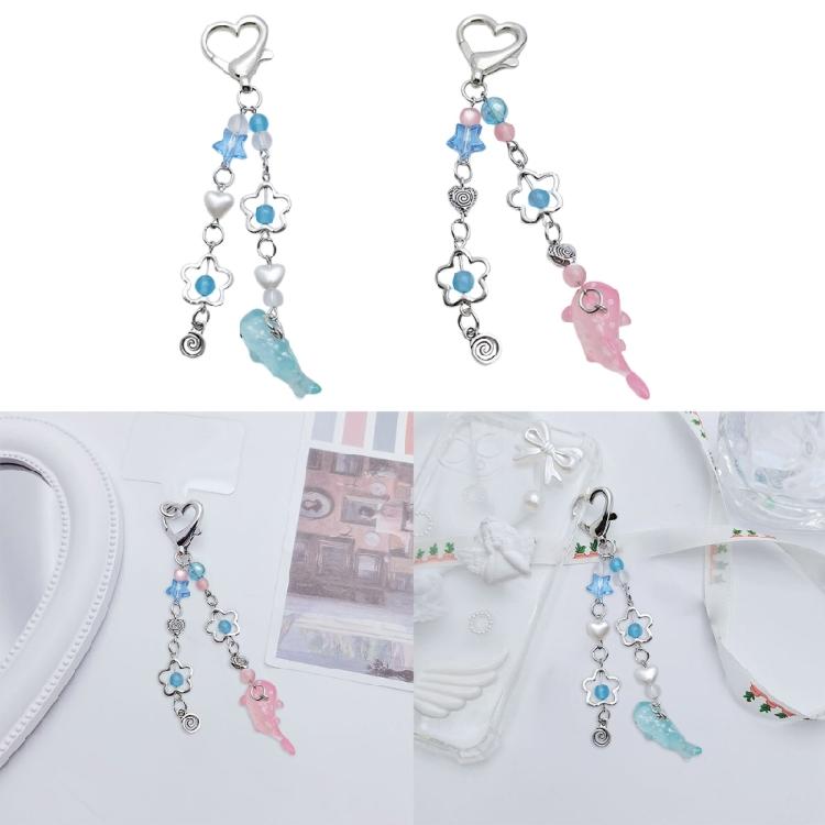 Hollow Flower Pendant Keychain Crystal Star Beaded Keyring Unique Whale Decors  Valentines Day Gift Bag Car Ornament