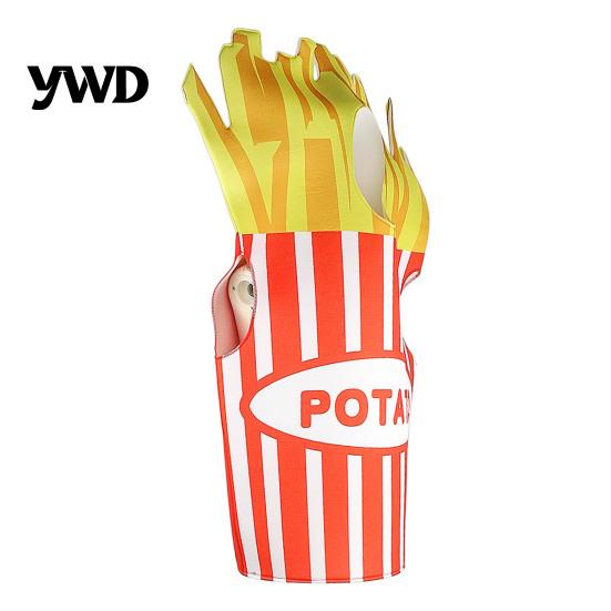 Funny Hot Dog Costume Adults Fast Food Costume, Unisex Hamburger French Fries Stage Performance Cosplay Dress Up Outfit for Halloween Holiday Party