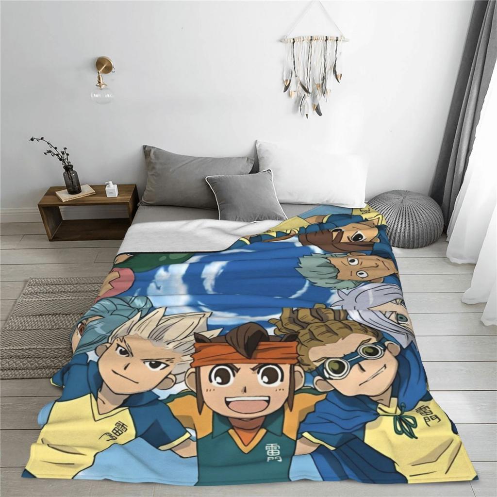 Inazuma Eleven Anime Game Blanket Cover RPG Cartoon Fuzzy Throw Blanket Bedding Couch Personalised Ultra-Soft Warm Bedspread