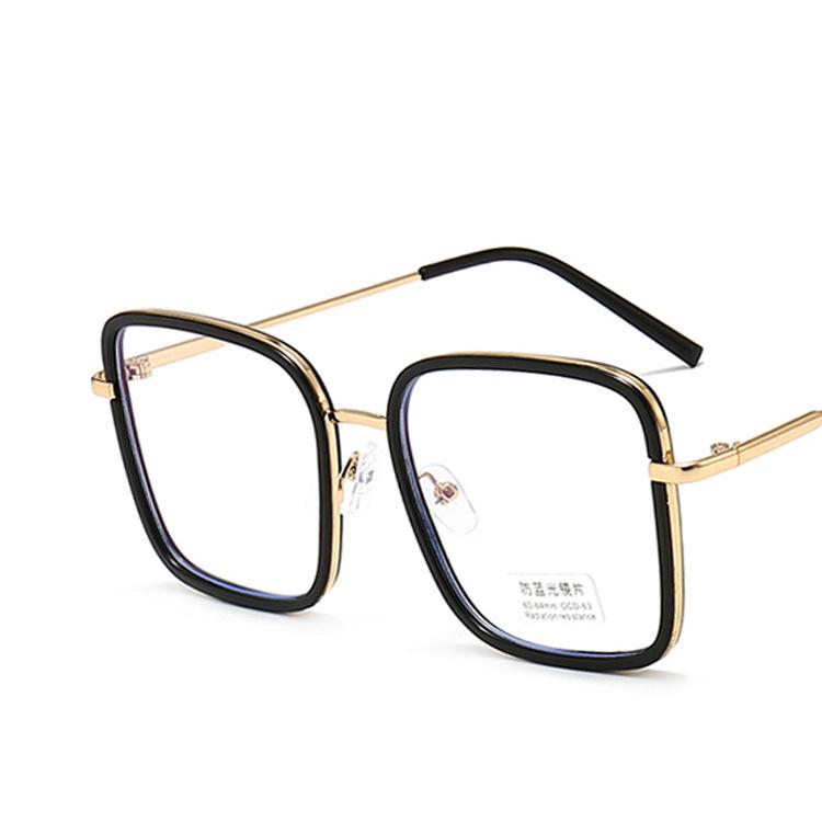 Women's Glasses Anti-Blue Light Fashion Personality Retro Large Square Frame Plain Glasses Student Commuter Face-Looking Small Glasses