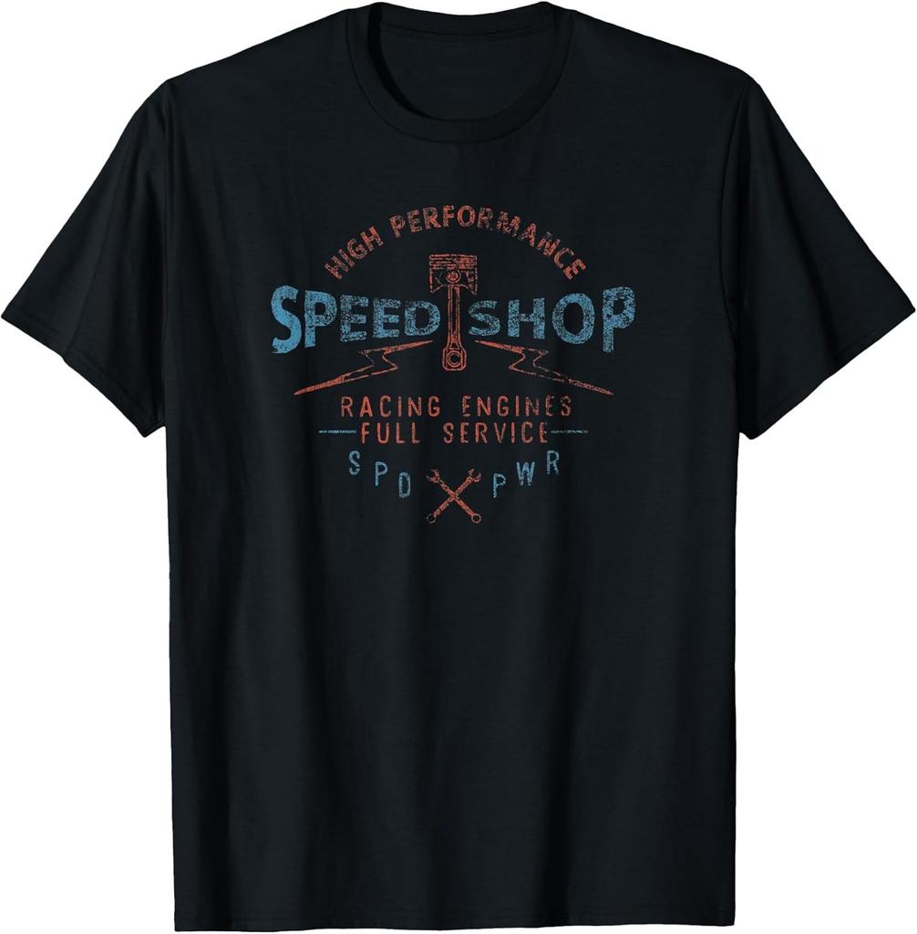 High Performance Speed Shop: Vintage Logo Funny Cotton Tee - MADE IN USA