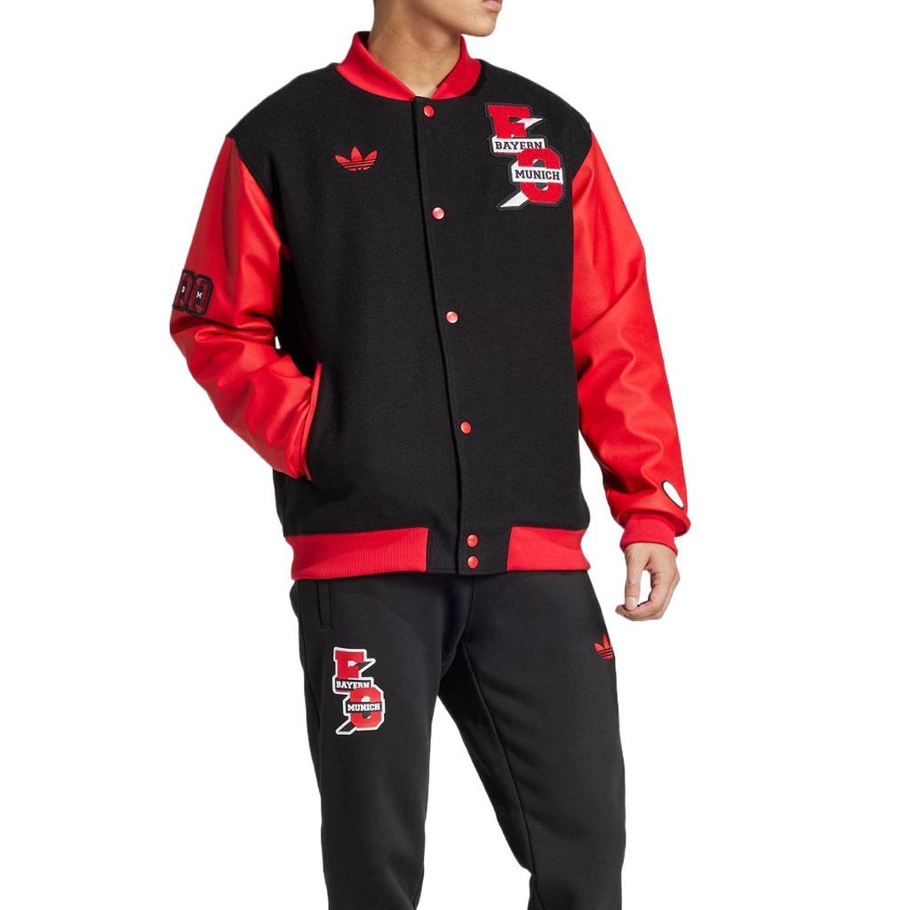 adidas Originals Vrct Fcb Casual Comfortable Windproof Warm Baseball Jacket Unisex Jacket Black JF0584
