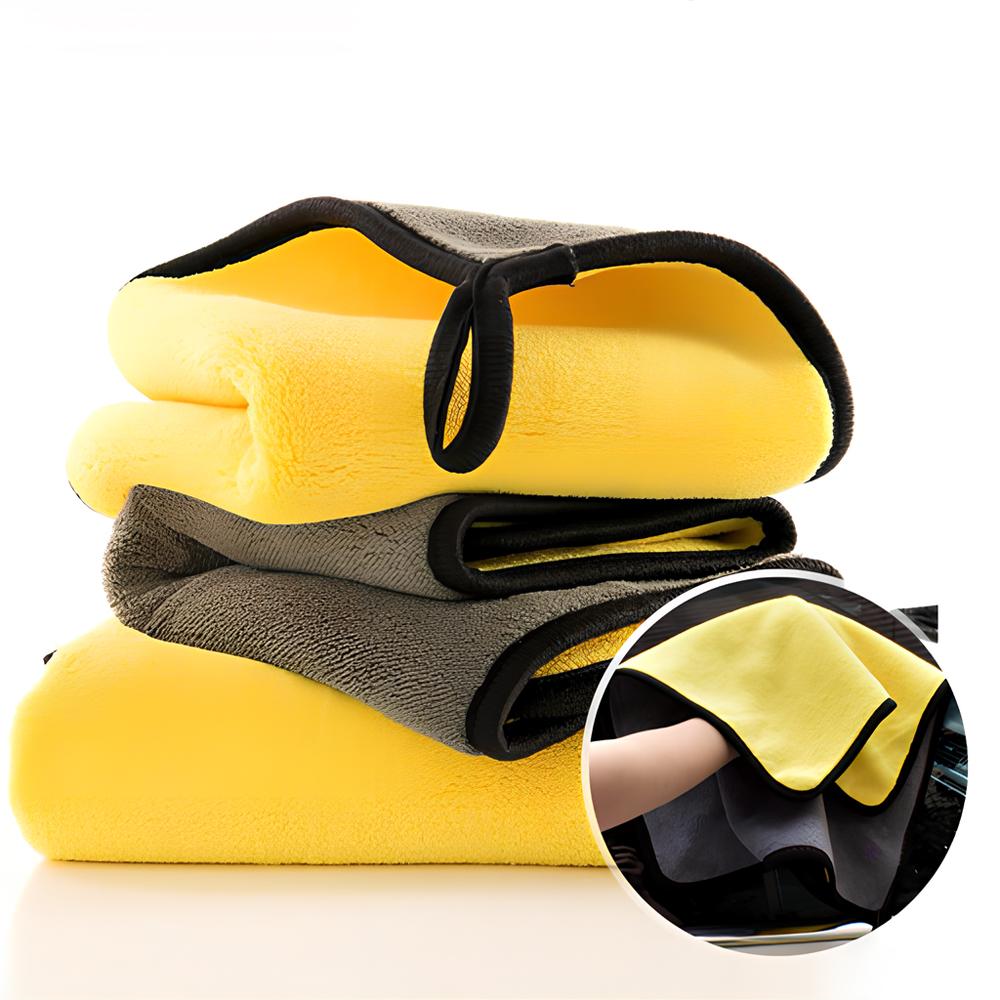 Outils de lavage d'entretien de voiture 500 g/m² 30 cm x 60/30 cm x 30 cm en microfibre épaisse pour nettoyage de voiture, polissage, cire, détails
