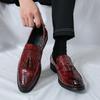 Dress Business Leather Shoes New Brock British Leather Shoes Men's Tassel One Pedal Loafers Men's