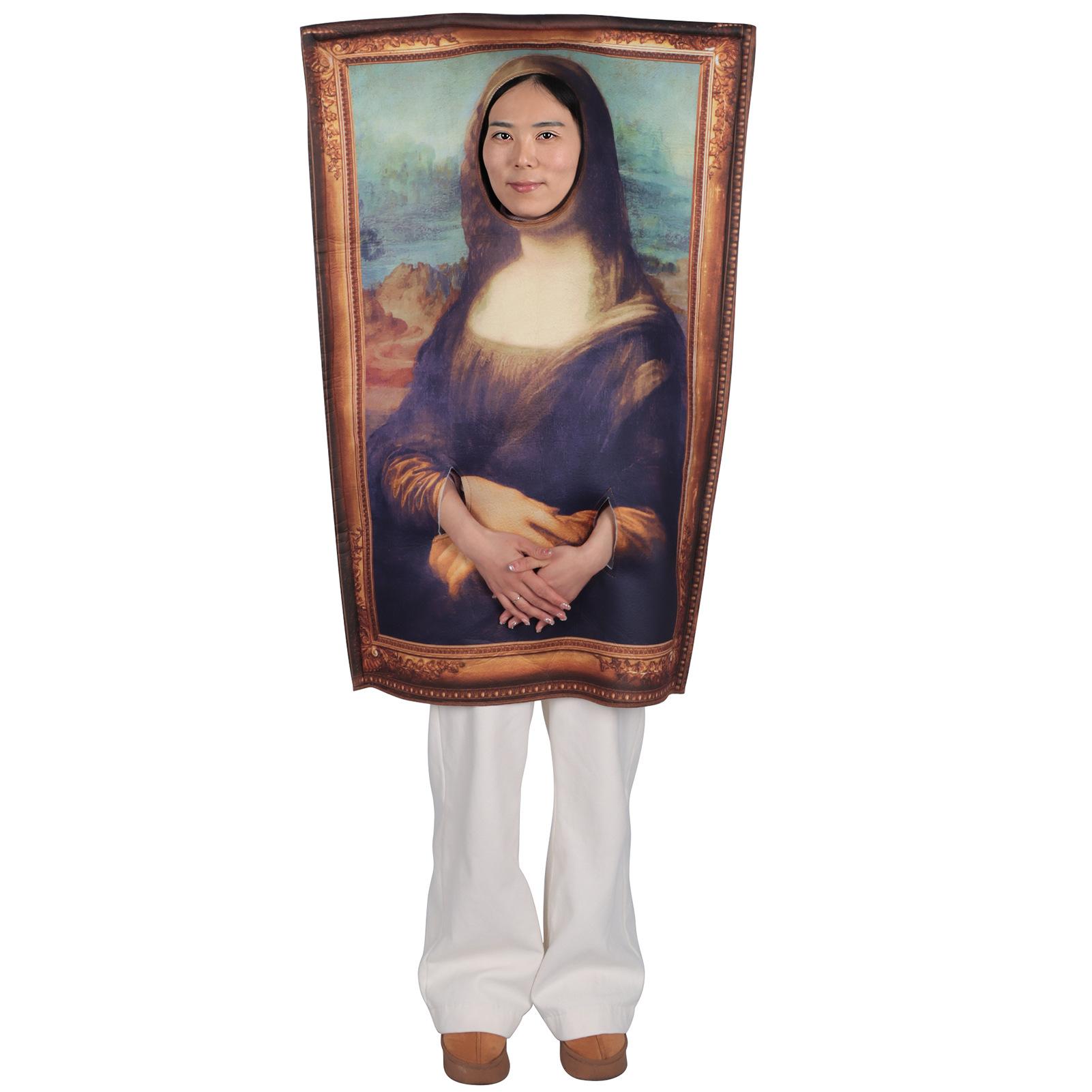 

Halloween Mona Lisa Costume Mural Costume Campus Event Performance onesie Party Stage Costume One Size
