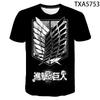 Attack on Titan 3D Pattern T-Shirt for Anime Fans, Stylish Cartoon Tops, Lightweight Polyester Casual Streetwear Clothes