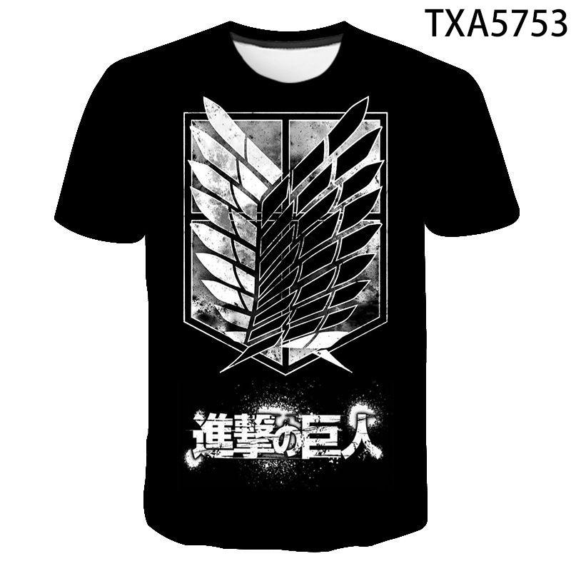 Attack on Titan 3D Pattern T-Shirt for Anime Fans, Stylish Cartoon Tops, Lightweight Polyester Casual Streetwear Clothes