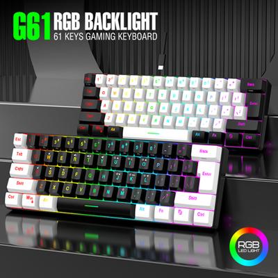 Kabelgebundene mechanische Gaming-Tastatur RGB-Lichtdesign 61 Tasten Kompaktes Design