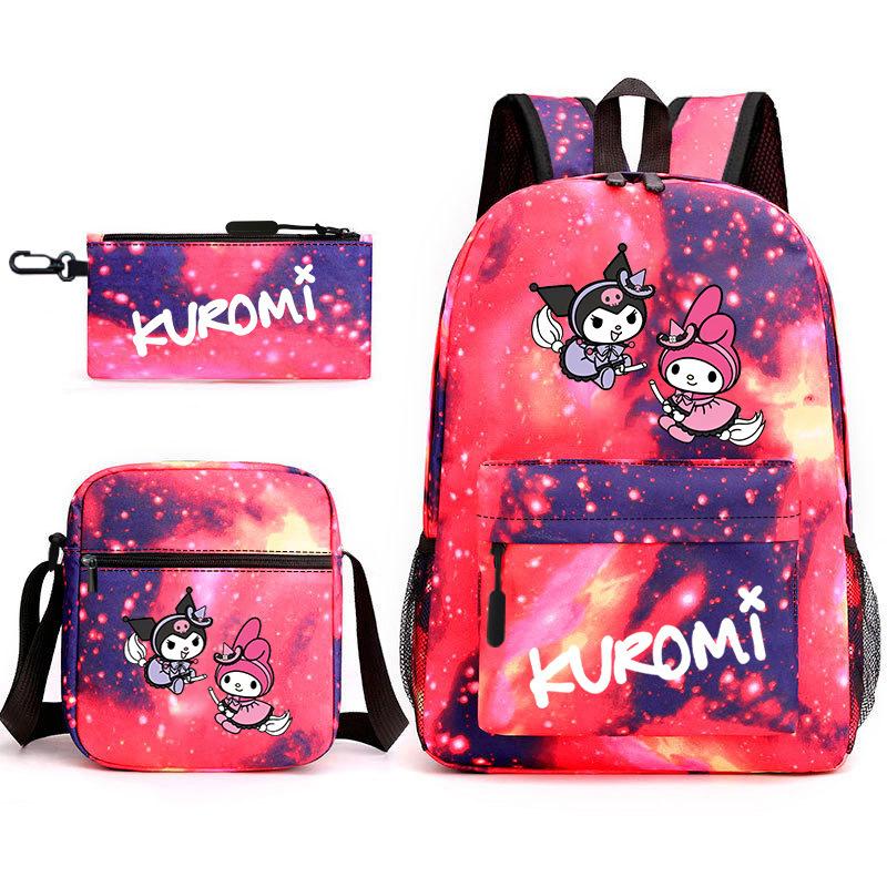 School Bag Elementary School Backpack Cartoon Casual Backpack 3-Piece Set 17inch backpack